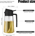2 in 1 Glass Oil Sprayer & Dispenser,16oz/470ml Olive Cooking, Air Fryer, and Sa... - Image 8