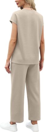 WIHOLL Two Piece Sets for Women Summer Spring Travel Vacation Outfits Cap Sleeve... - Image 6
