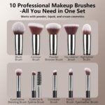 BEAKEY Makeup Brushes Set, Professional Foundation Eyeshadow Concealer Blush Pow... - Image 4