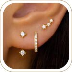 3 Pairs Dainty Small Earrings for Women Trendy, Birthstone Stud Huggie Hoop Jack... - Image 10