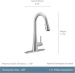 Moen Sleek Chrome Pulldown Kitchen Faucet Featuring Pull Down Sprayer with Power... - Image 8