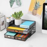 Marbrasse 3 Tier Mesh Desk Organizer with Drawer, Multi-Functional Desk Organize... - Image 3