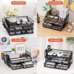 Marbrasse 3 Tier Mesh Desk Organizer with Drawer, Multi-Functional Desk Organize... - Image 5