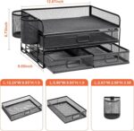 Marbrasse 3 Tier Mesh Desk Organizer with Drawer, Multi-Functional Desk Organize... - Image 7