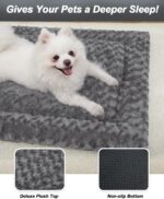 Washable Dog Bed Mat Ultra Soft Dog Crate Pad Comfy Fluffy Pet Kennel Beds Sleep... - Image 4