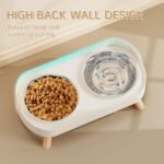 Elevated Cat Bowl, Raised Cat Food and Water Bowl Set for Indoor Cats, Splash Pr... - Image 3