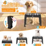 COMESOON Elevated Dog Bowls, 4 Height Adjustable Raised Bowl Stand with 2 Thick ... - Image 3