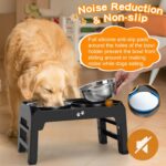 COMESOON Elevated Dog Bowls, 4 Height Adjustable Raised Bowl Stand with 2 Thick ... - Image 6