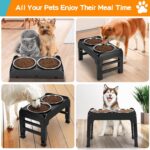 COMESOON Elevated Dog Bowls, 4 Height Adjustable Raised Bowl Stand with 2 Thick ... - Image 9