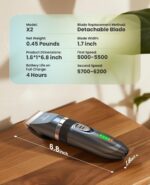 oneisall Quiet Cat Clippers for Matted & Long Hair, 2-Speed Cordless Pet Shaver ... - Image 10