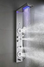 ELLO&ALLO Stainless Steel Shower Panel Tower System,LED Rainfall Waterfall Showe... - Image 7