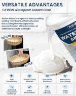Waterproof Sealant 70oz Clear, TUFINEIN Transparent Waterproof Coating Water-Bas... - Image 3