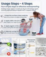 Waterproof Sealant 70oz Clear, TUFINEIN Transparent Waterproof Coating Water-Bas... - Image 4