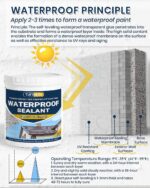 Waterproof Sealant 70oz Clear, TUFINEIN Transparent Waterproof Coating Water-Bas... - Image 6