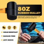 2-Piece Rubber Mallet Hammer Set, 8oz Rubber Hammer Mallet & 25mm Double-Faced S... - Image 5