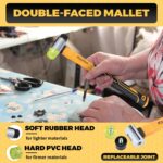 2-Piece Rubber Mallet Hammer Set, 8oz Rubber Hammer Mallet & 25mm Double-Faced S... - Image 6