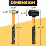 2-Piece Rubber Mallet Hammer Set, 8oz Rubber Hammer Mallet & 25mm Double-Faced S... - Image 7