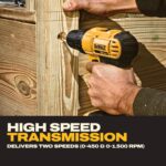 DEWALT 20V Max Cordless Drill Driver Set, 2 Speed, High Performance Motor, Inclu... - Image 7