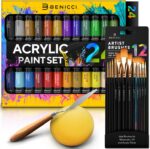 Complete Acrylic Paint Set – 24х Rich Pigment Colors – 12x Art Brushes with Bonu... - Image 6