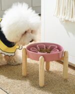 LE TAUCI Ceramic Slow Feed Dog Bowls, Elevated for Small Breeds, Anti-Gulping, N... - Image 3