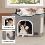 Bedsure Cat Beds for Indoor Cats - Large Cat Cave for Pet Cat House with Fluffy ... - Image 7