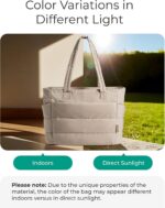 BAGSMART Tote Bag for Women, Lightweight Puffy Tote Bag with Compartments Should... - Image 5