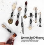 Magnetic Measuring Spoons Set Stainless Steel with Leveler, Stackable Metal Tabl... - Image 6