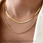 3PCS Gold Necklaces for Women,Chunky Statement Gold Plated Necklace Stack Layere... - Image 4