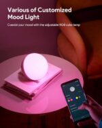Hifree Smart Table Lamp, Dimmable Desk Lamp with App/Voice Control, LED RGB Colo... - Image 5