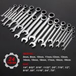 24-Piece Ratchet Wrenches Chrome Vanadium Steel Ratcheting Wrench Set with Metri... - Image 4