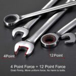 24-Piece Ratchet Wrenches Chrome Vanadium Steel Ratcheting Wrench Set with Metri... - Image 5