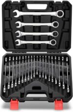 24-Piece Ratchet Wrenches Chrome Vanadium Steel Ratcheting Wrench Set with Metri... - Image 9