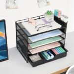 LEKETREE Desk Organizer and Accessories, 5-Tier Paper Letter Tray Organizer with... - Image 4