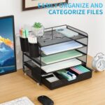 LEKETREE Desk Organizer and Accessories, 5-Tier Paper Letter Tray Organizer with... - Image 6
