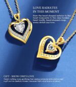 Beam & Bask 2-3 Ct Moissanite Double Heart Pendant Necklaces for Wife, 18K Gold ... - Image 5
