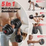 FITPLAM Adjustable dumbbell set,20/35/45/55/70/90lbs Free Weights set with upgra... - Image 3