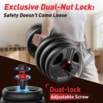 FITPLAM Adjustable dumbbell set,20/35/45/55/70/90lbs Free Weights set with upgra... - Image 4