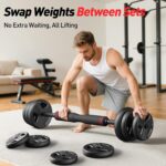 FITPLAM Adjustable dumbbell set,20/35/45/55/70/90lbs Free Weights set with upgra... - Image 6