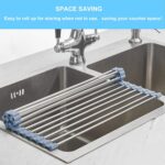 Seropy Roll Up Dish Drying Rack, Over the Sink Dish Drying Rack Kitchen Rolling ... - Image 4