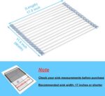 Seropy Roll Up Dish Drying Rack, Over the Sink Dish Drying Rack Kitchen Rolling ... - Image 5