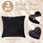 Tegeme Set of 3 Knot Pillow Ball and 18" Throw Pillowcases Fuzzy Striped, Soft K... - Image 4