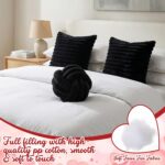 Tegeme Set of 3 Knot Pillow Ball and 18" Throw Pillowcases Fuzzy Striped, Soft K... - Image 6