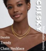 CHESKY Layered Necklaces for Women, 14K Gold Plated Chain Necklace Women Trendy ... - Image 4