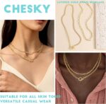 CHESKY Layered Necklaces for Women, 14K Gold Plated Chain Necklace Women Trendy ... - Image 6