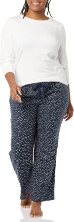 Amazon Essentials Women's Lightweight Flannel Pajama Pant and Long-Sleeve T-Shir... - Image 4
