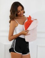 Peterpan XXX-Large Teddy Hot Water Bottle with Lanyard, 100 Fl Oz Capacity, Pink - Image 3