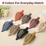 8 Pack Flat Hair Clips for Women,Matte No Crease Flat Claw Clips, Large Strong H... - Image 7