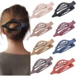 8 Pack Flat Hair Clips for Women,Matte No Crease Flat Claw Clips, Large Strong H... - Image 10