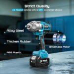 Seesii Impact Wrench 665 FT-LBS(900N.m) 3300IPM 1/2 Impact Gun High Torque Elect... - Image 8