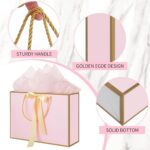 woric Pink Gift Bags with Handles, 14" Medium Gift Bags with Tissue Paper, 2 Pcs... - Image 4